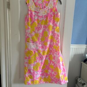 Lilly Pulitzer vintage The Lilly yellow pink dress